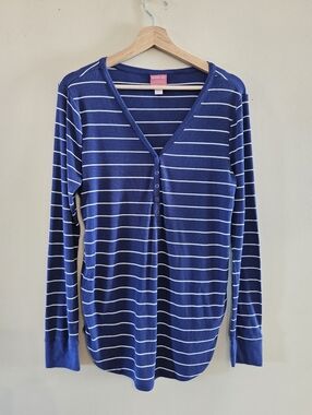 SET OF TWO - Long-Sleeve Maternity Henley Tops